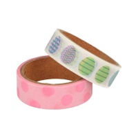 Washi Tape dekorierte Ostereier 5 m - 2 Stk.