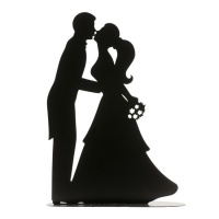 Figur für Hochzeitstorte Silhouette Braut und Bräutigam 18 x 13 cm