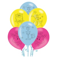 SpongeBob Latex-Luftballons 27 cm - 6 Stück