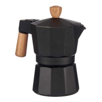 Italienische Kaffeemaschine 3 Tassen mit Holzgriff - Kinvara