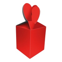 22 x 9 cm rote Herz-Geschenkbox - 8 Stück.