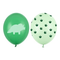 Grüne Dinosaurier Ballons 30 cm - 50 Stk.