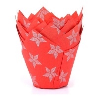 Weihnachtsstern Tulpenpapier Muffin-Kapseln - House of Marie - 36 Stk.