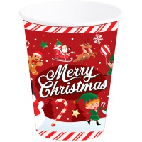 Fröhliche Weihnachten Becher 240 ml - 6 Stück