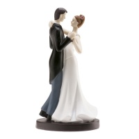 Romantische tanzende Braut und Bräutigam Hochzeitstortenfigur - 16 cm