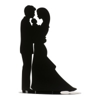 Figur für Hochzeitstorte 18 cm Silhouette von Braut und Bräutigam mit Baby