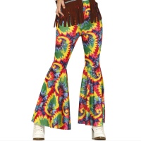 Mehrfarbige Hippie-Glocke unten Hose