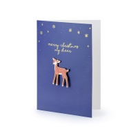 Frohe Weihnachten Grußkarte Merry Christmas My Deer mit Deer Pin