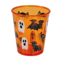 Orangefarbenes Halloween-Glas 10 cm