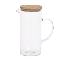 1-Liter-Glaskanne mit Bambusdeckel