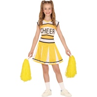 Gelbes Cheerleader Kostüm für Mädchen