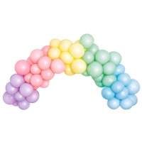 2,5 m pastellfarbene Regenbogen-Ballongirlande - 40 Stück