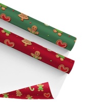 Süßes Weihnachtsgeschenkpapier 0,7 x 2 m - 1 St.