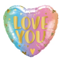 Love You Mehrfarbig Herz Ballon 43 cm