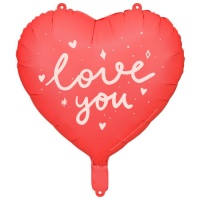 Liebe dich rotes Herz Ballon 45 cm - Partydeco