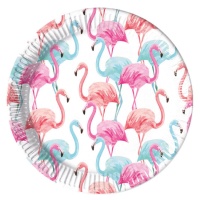 Flamingo Teller 23 cm - 8 Stück