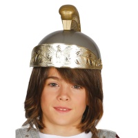 Silberner und goldener Römerhelm für Kinder