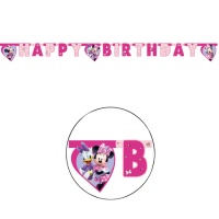 Minnie und Daisy rosa Happy Birthday Girlande - 2 m