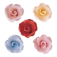 Bunte rosa Zuckerfiguren 4 cm - Dekora - 36 Stück