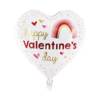 Happy Valentine Luftballon mit Regenbogen 45cm