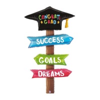 Gratulation Grad Signalballon 91 x 221 cm - Grabo