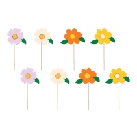 Blumen-Cupcake-Topper - 8 Stück