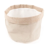 Brotkorb 18 x 18 x 14 cm beige Stoff