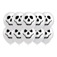 Latex Halloween Totenköpfe 30cm Latex Ballons - Party Love - 10 Stk.