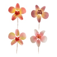 Bunte Orchidee Dekoration 7,6 cm - Dekora - 20 Stück.