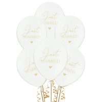 Just married weißer Latexballon 30 cm - PartyDeco - 50 Stk.