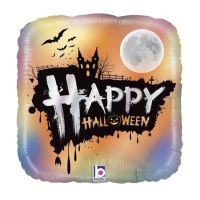 Quadratischer Luftballon Happy Halloween 32 x 32 cm - Grabo