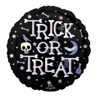 Trick or Treat 45cm Runder schillernder Trick or Treat Ballon - Anagramm