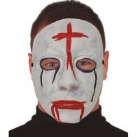 Maske mit blutendem Kreuz