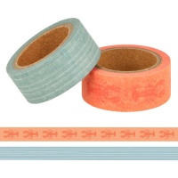 Washi-Tape mit Krabben und Streifen - 5 m