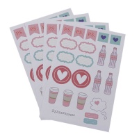 Love and Drinks Writing Stickers - 4 Seiten