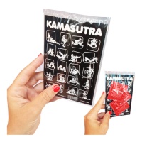 Kamasutra-Postkarte mit 3 Kondomen