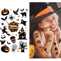 Temporäre Tattoos Halloween-Motive - 1 Blatt