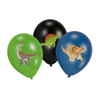 Prähistorische Dinosaurier Latex-Ballons 27,5 cm - Amscan - 6 Stück