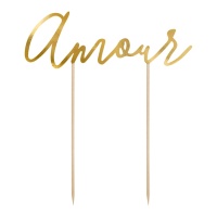 Gold Amour Tortenaufleger 22 x 19 cm - PartyDeco