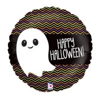 Happy Halloween Geist Rundballon 35 x 35 cm - Grabo