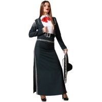 Elegantes schwarzes Mariachi Kostüm für Frauen