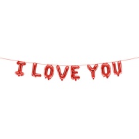 I Love You rote Ballon Buchstaben 260x40 cm - Partydeco