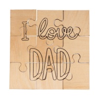 I Love Dad Holzpuzzle 14 x 14 cm - Artemio