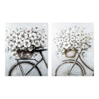 Fahrrad Leinwand mit Blumen 40 x 50 cm - DCasa - 1 Stück