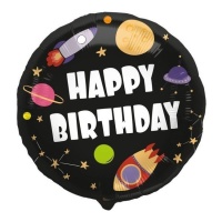 Happy Birthday Galaxie Luftballon 45 cm - Folat