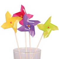 16,5 cm bunte Pinwheel Picks - 10 Stk.