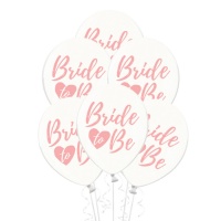 Bride to Be rosa transparente Luftballons 30 cm - 6 Stück