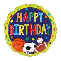 Happy Birthday Runder Sportballon 35 cm - Grabo