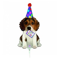 Happy Birthday Welpe Ballon 21 x 41 cm - 10 Einheiten - Grabo