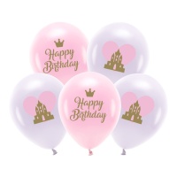 Latex Prinzessin Luftballons 33 cm - 5 Stück